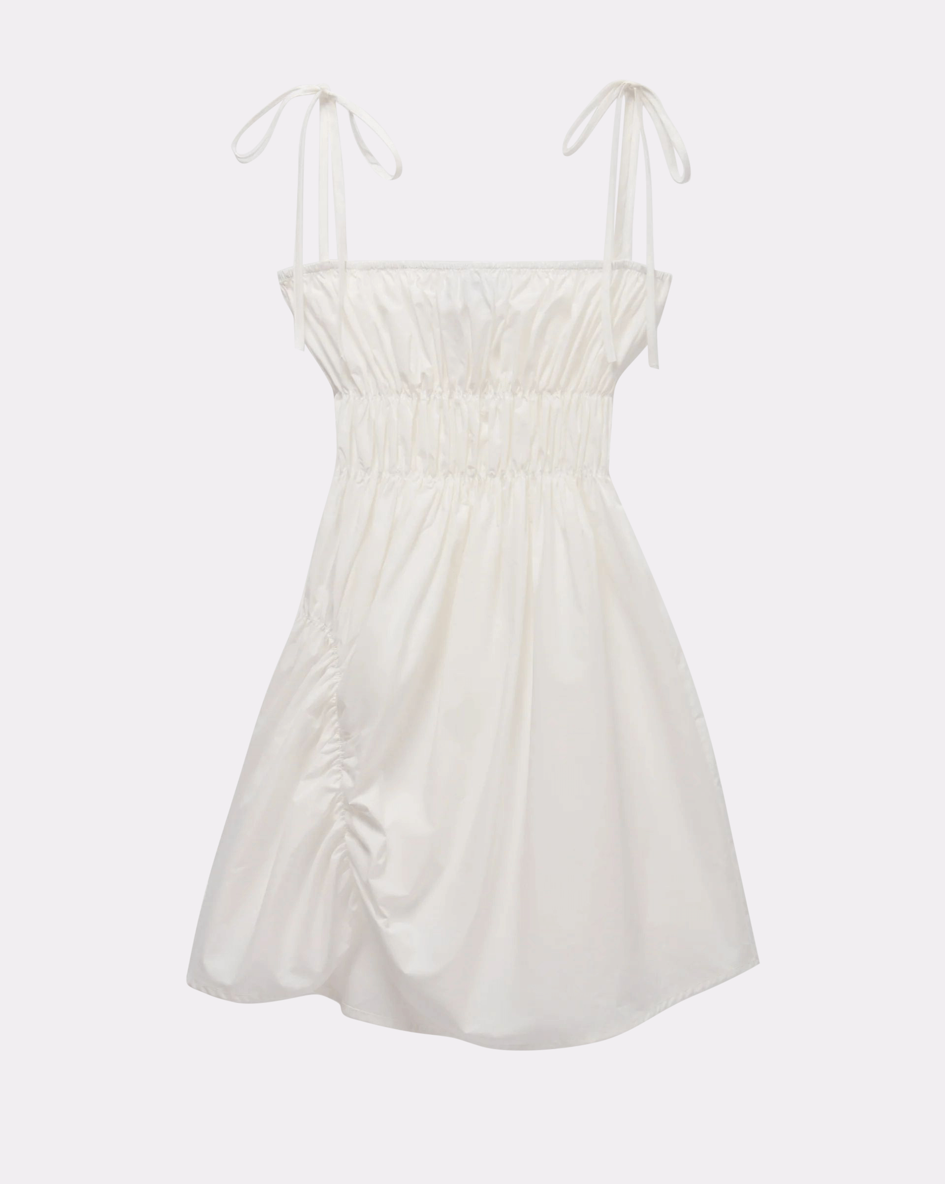 Scrunched Dress - White