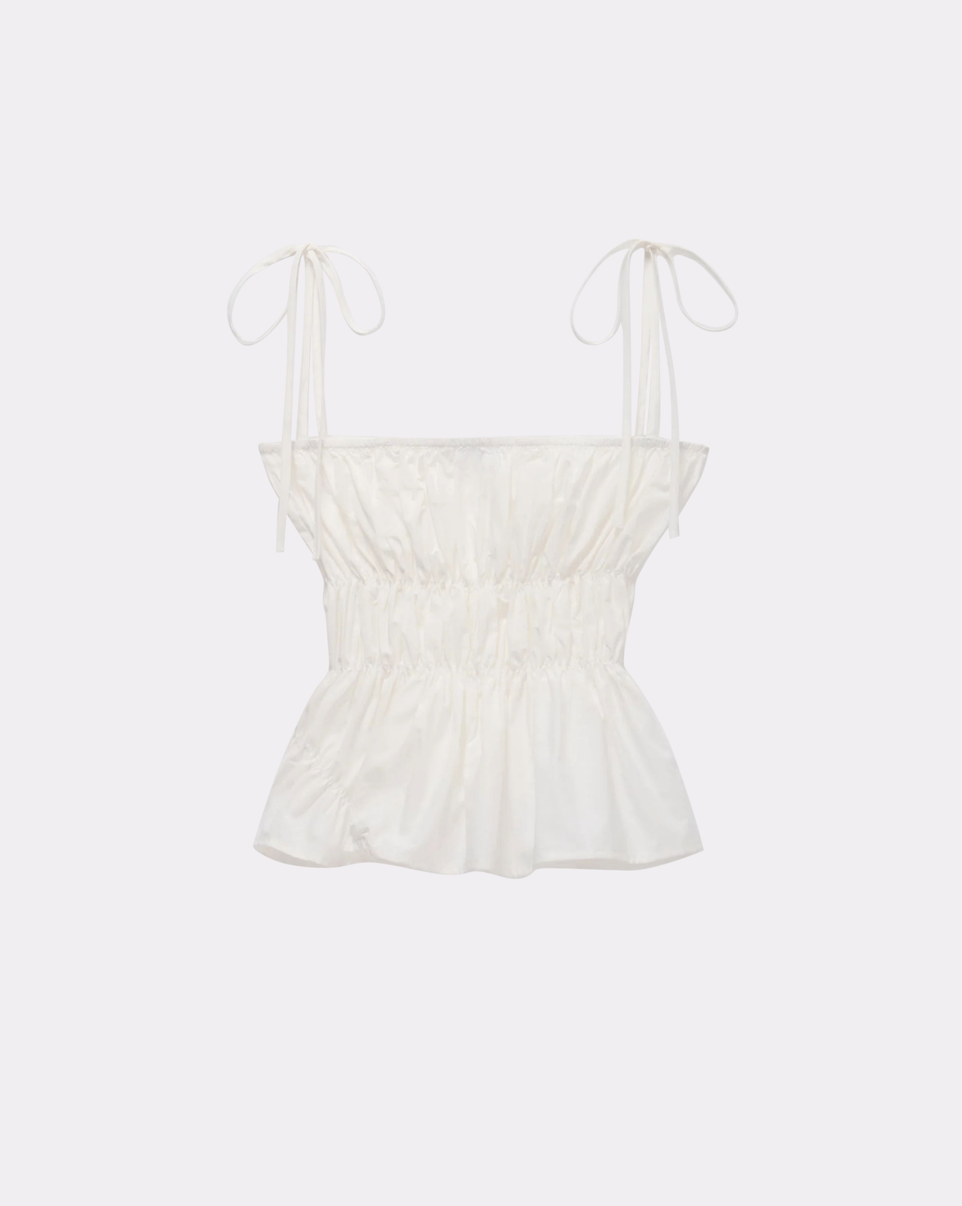 Scrunched Tank - White