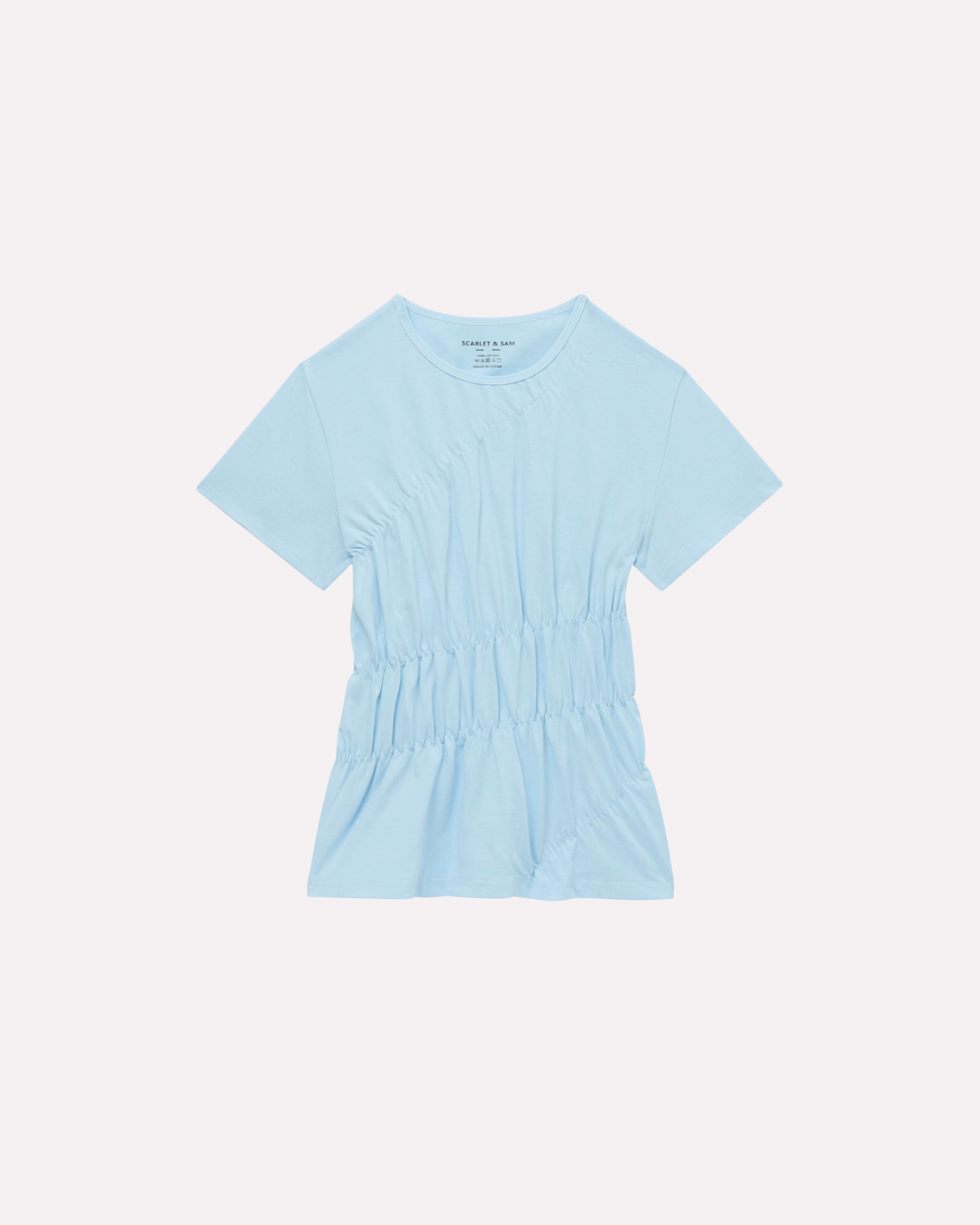 Scrunched Tee - Baby Blue