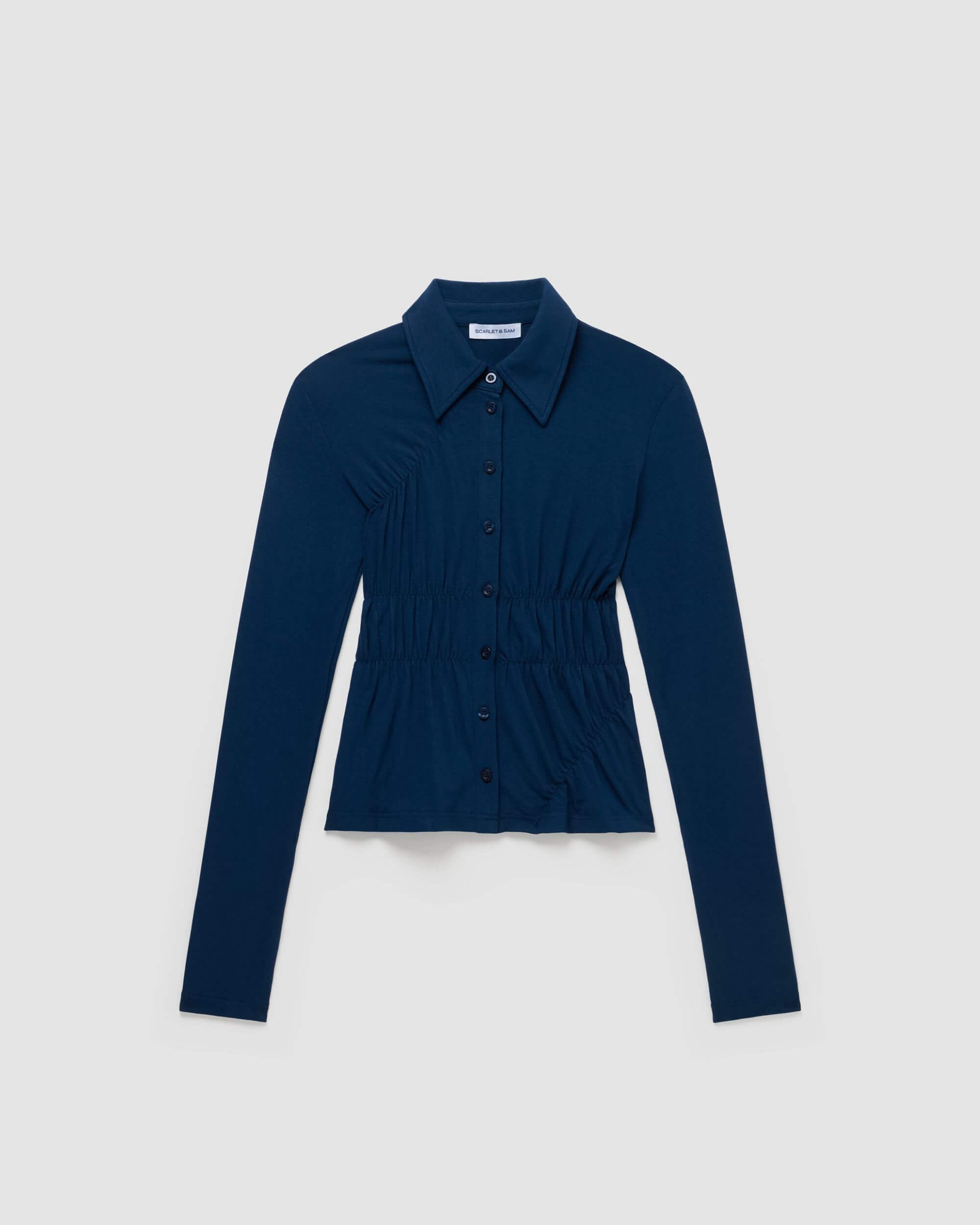 Scrunched Polo - Navy