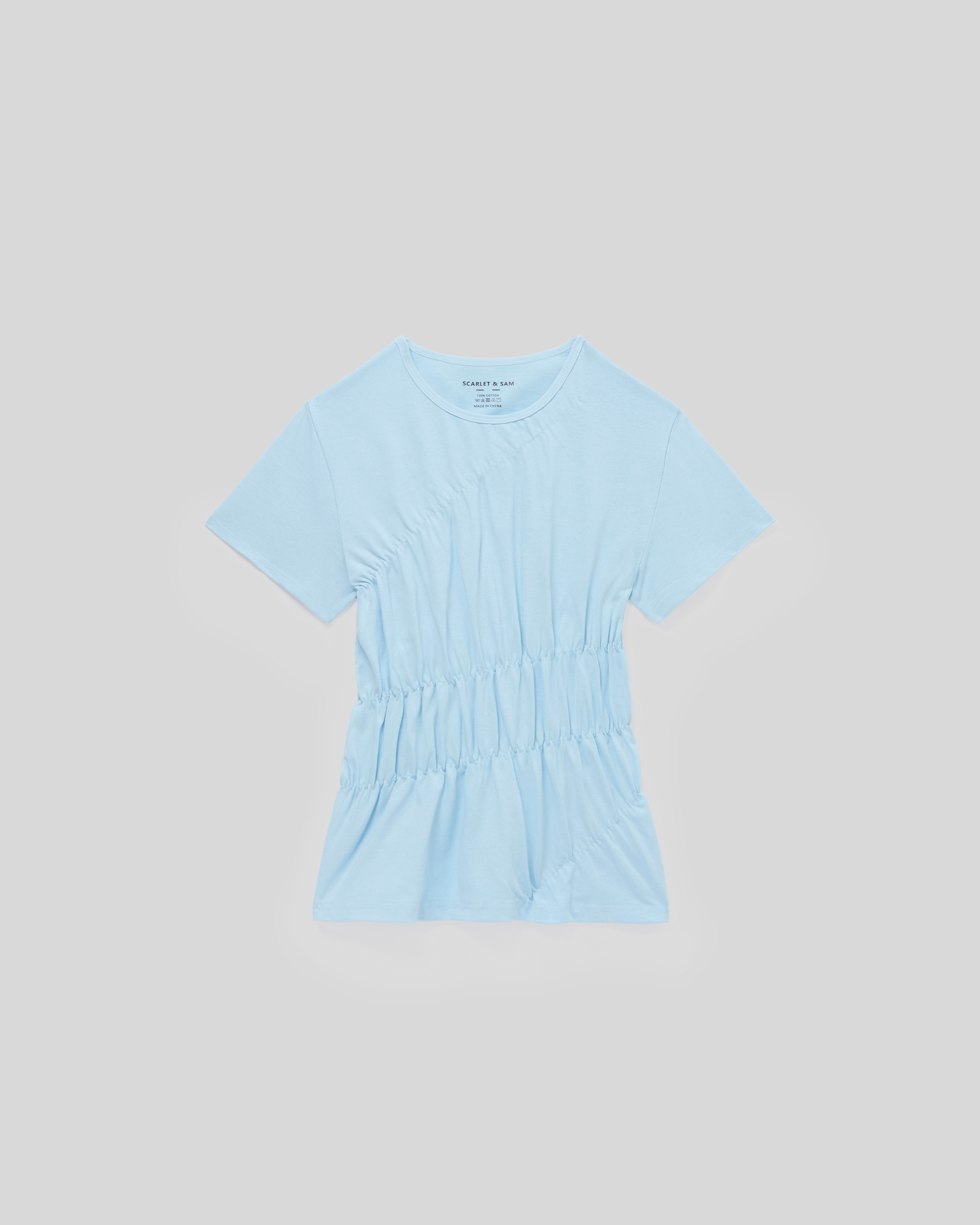 Scrunched Tee - Baby Blue