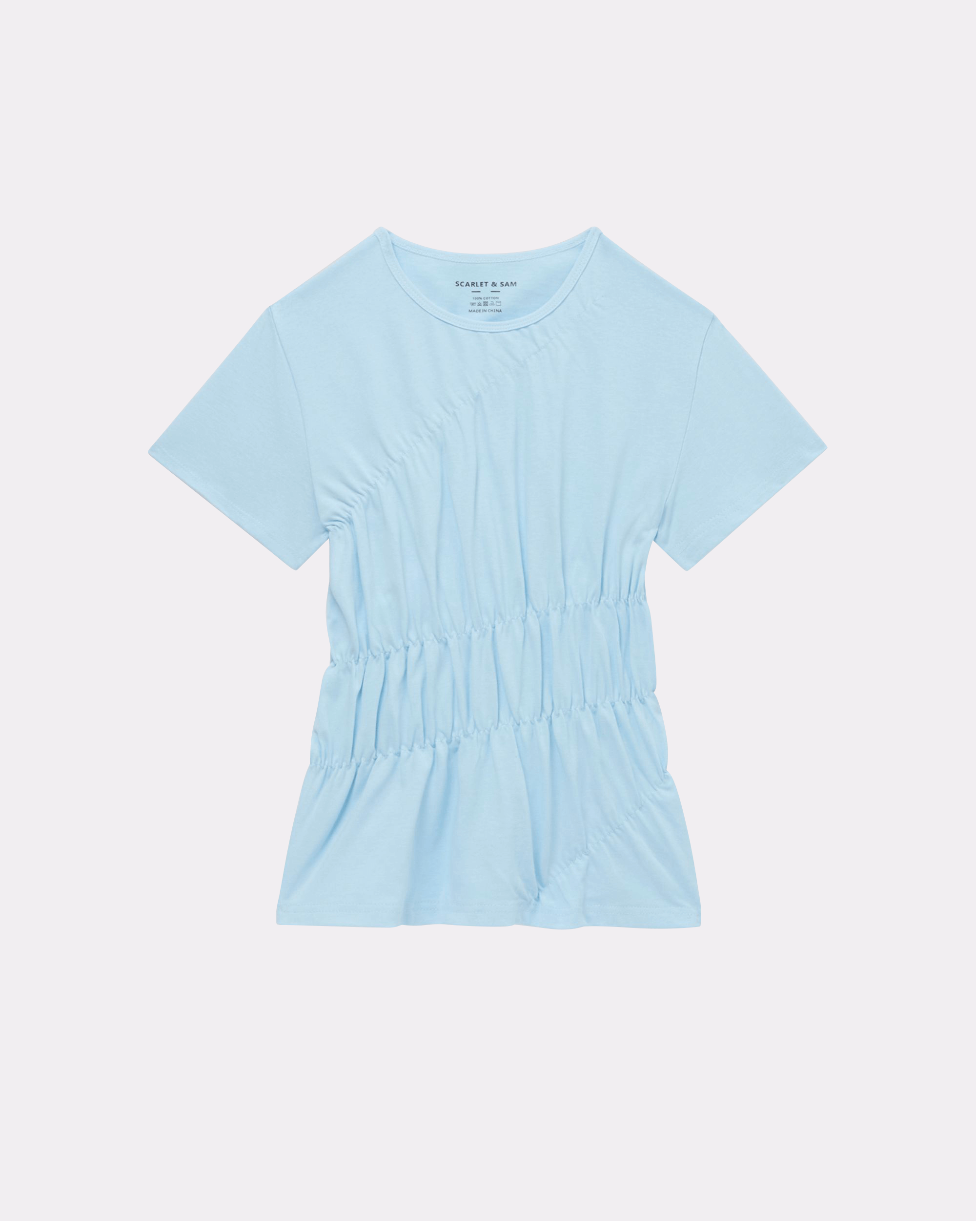 Scrunched Tee - Baby Blue