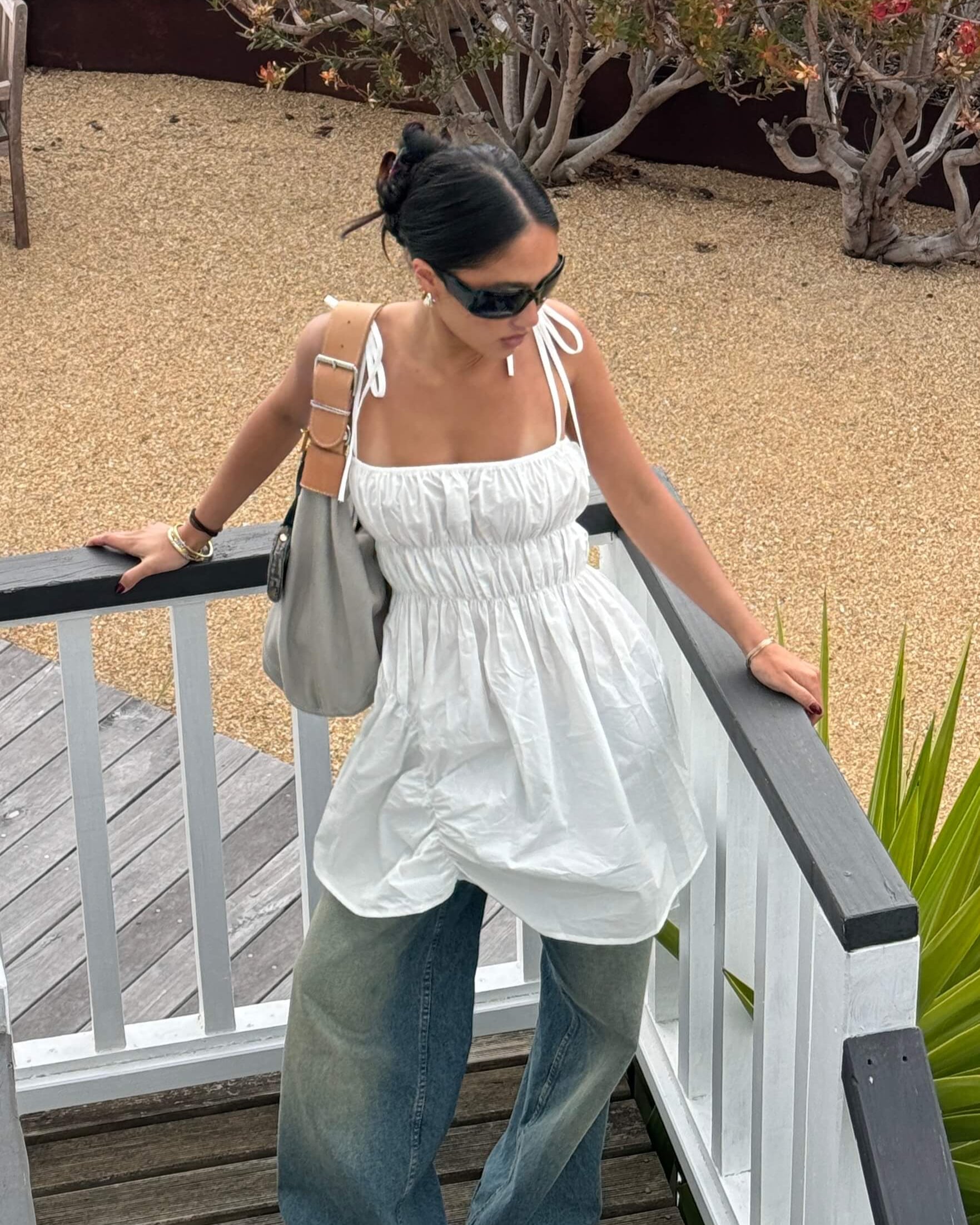 Scrunched Dress - White