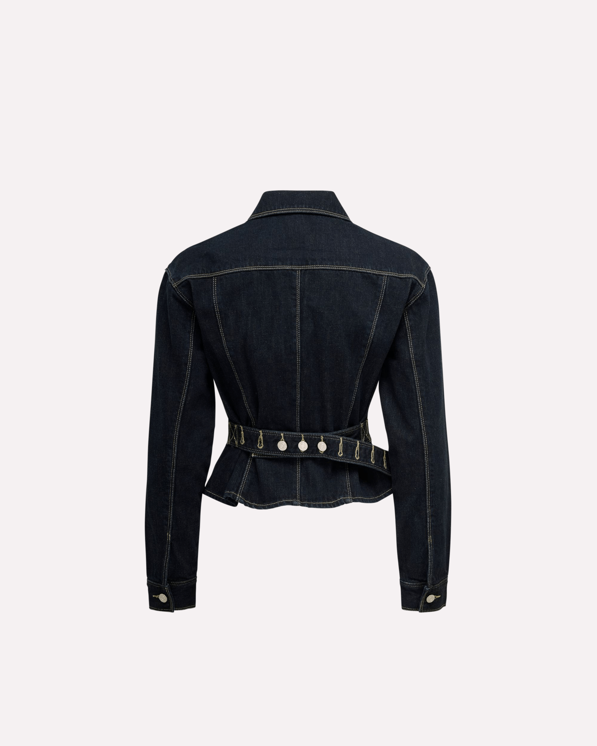 Signature Belted Denim Jacket - Indigo