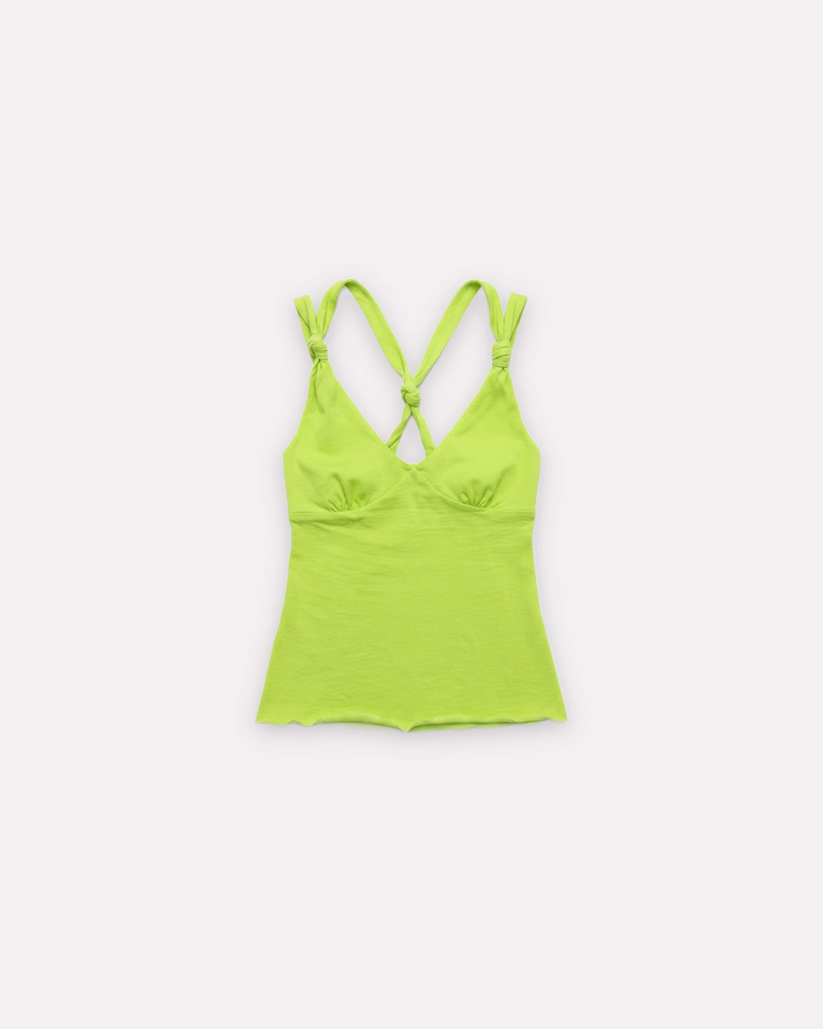 Highlighter Bailee Knot Tank, front view, laid flat.