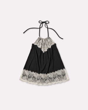 Jersey Lace Halter Dress