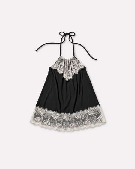 Jersey Lace Halter Dress