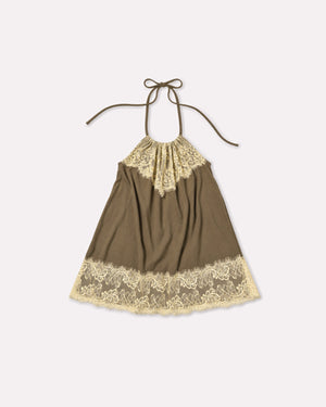 Jersey Lace Halter Dress