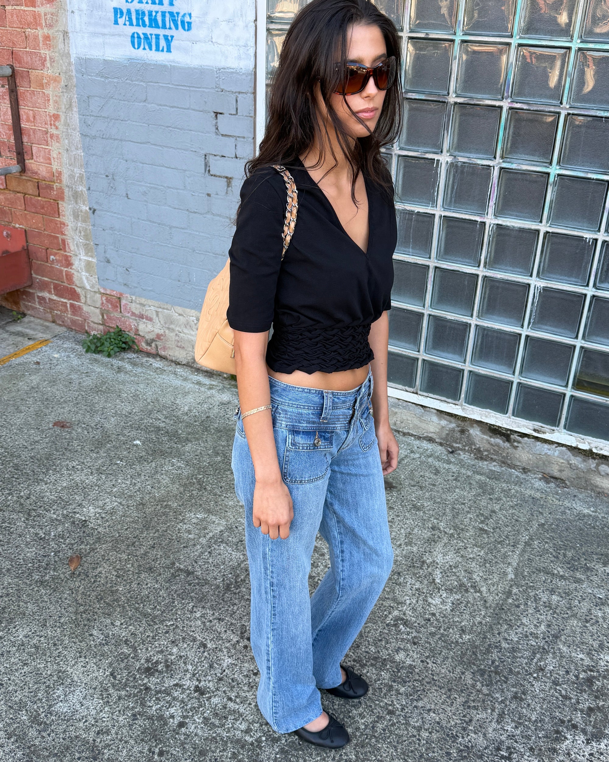 Braided 1/2 Sleeve Top