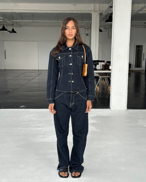 Signature Belted Denim Jacket