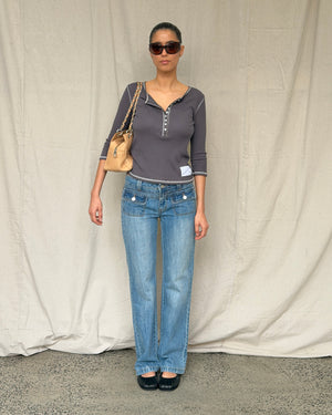 Henley Rib 1/2 Sleeve