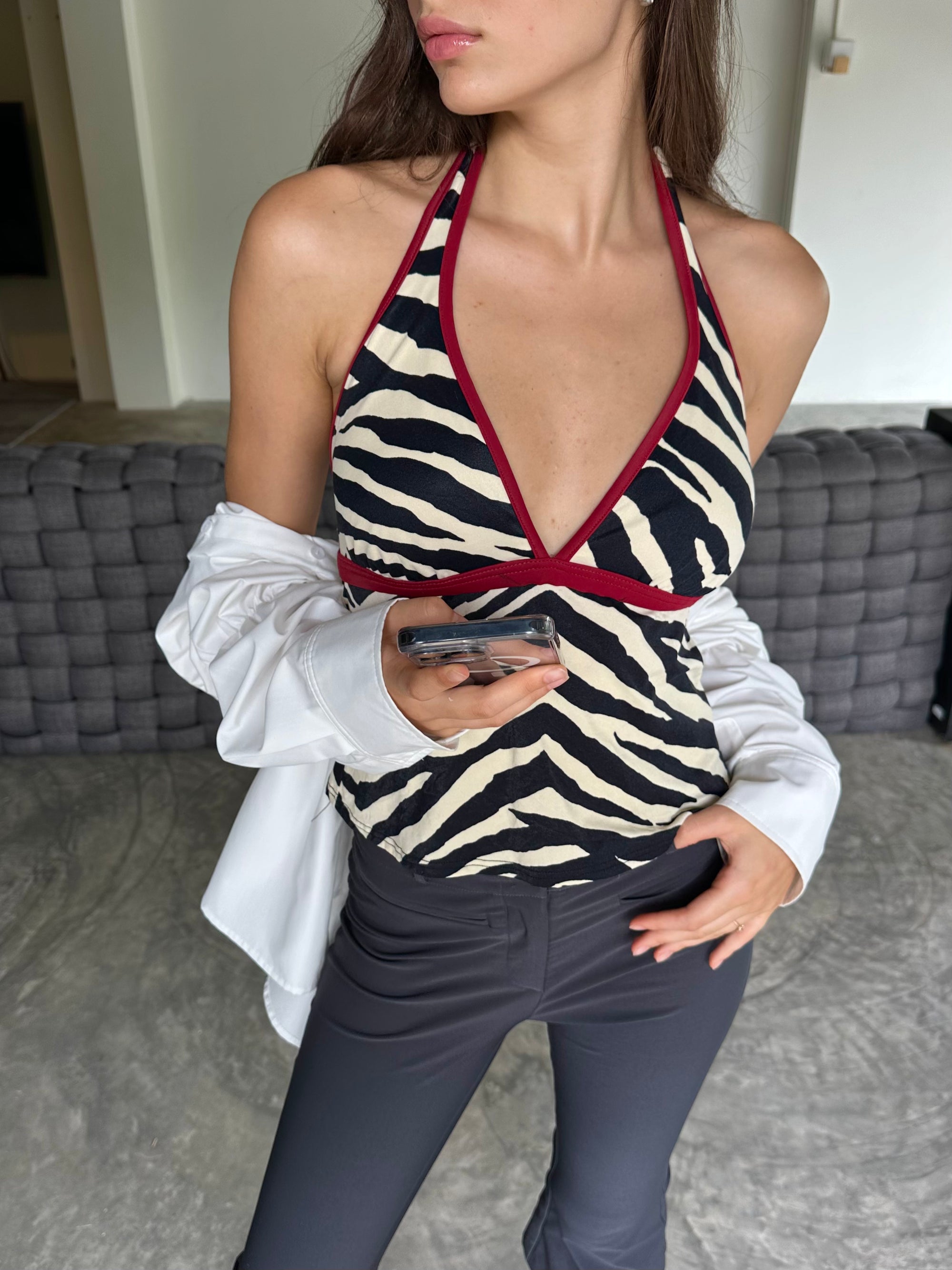 Vintage Zebra Halter Top