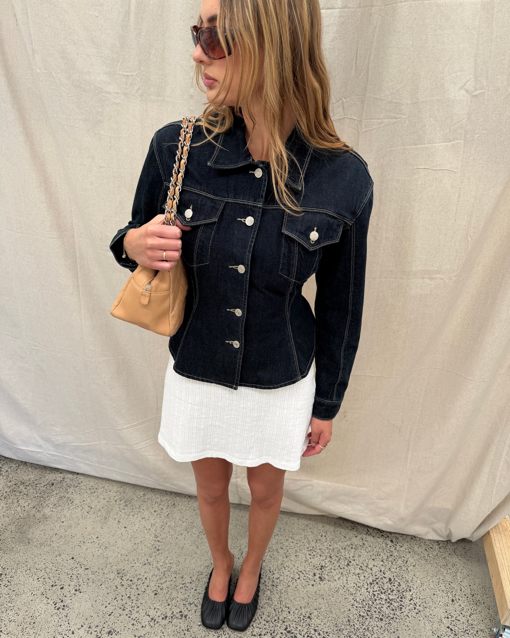 Signature Belted Denim Jacket