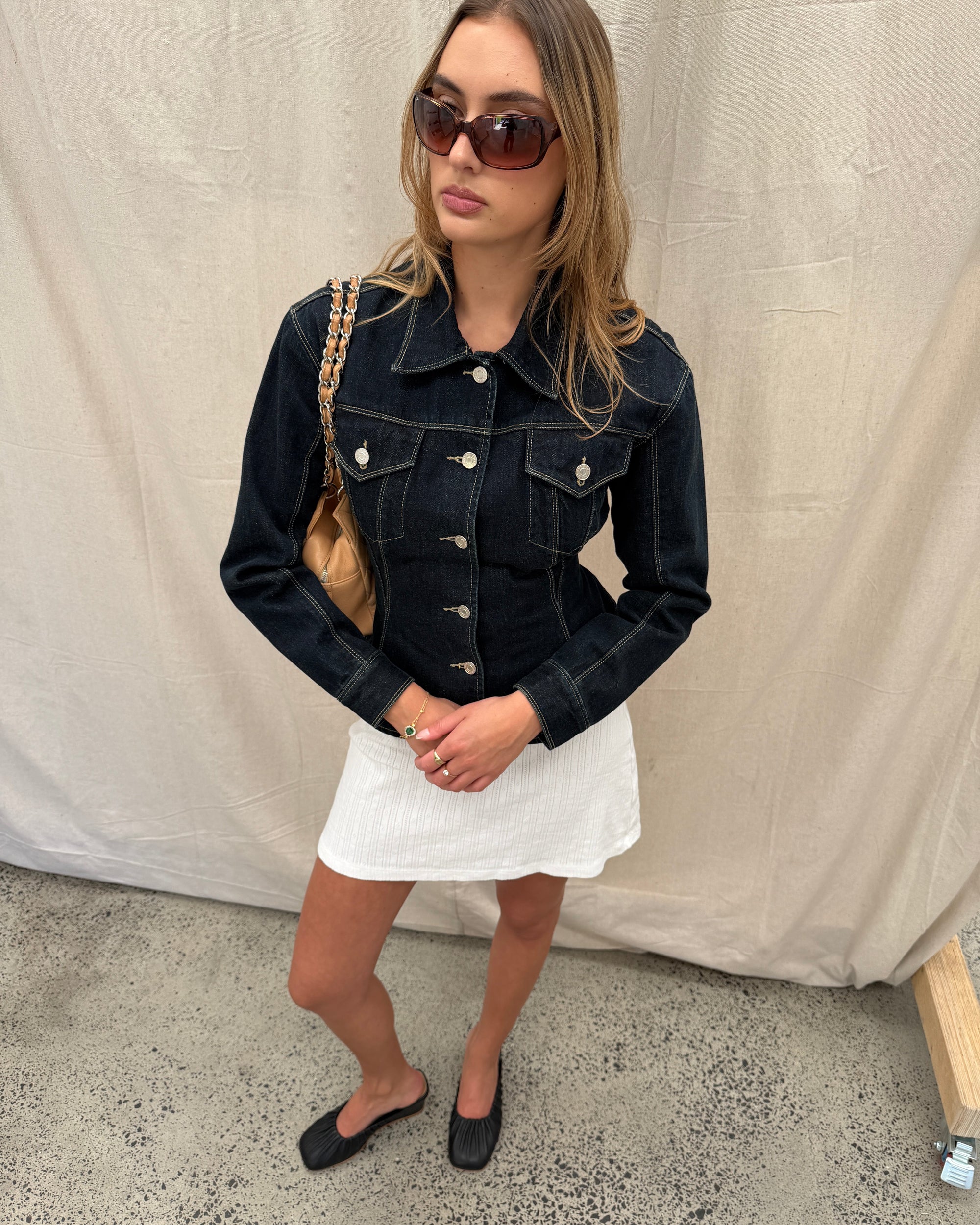 Signature Belted Denim Jacket