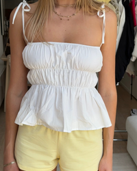 Scrunched Tank - White