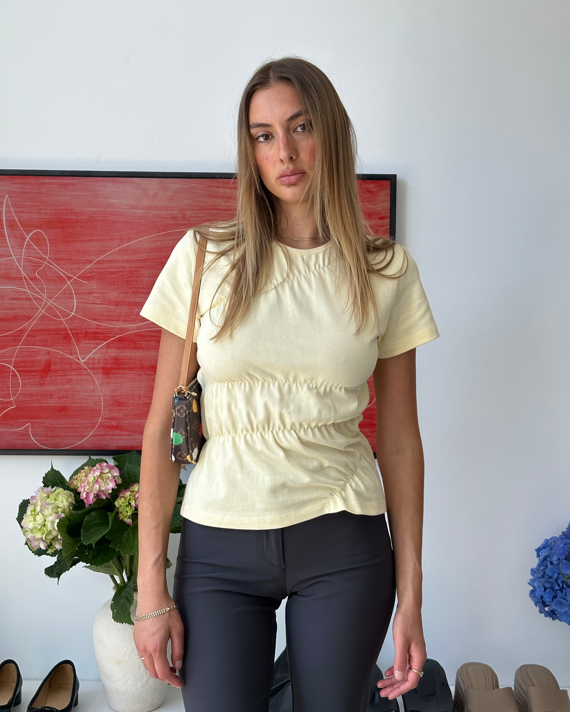 Scrunched Tee - Butter