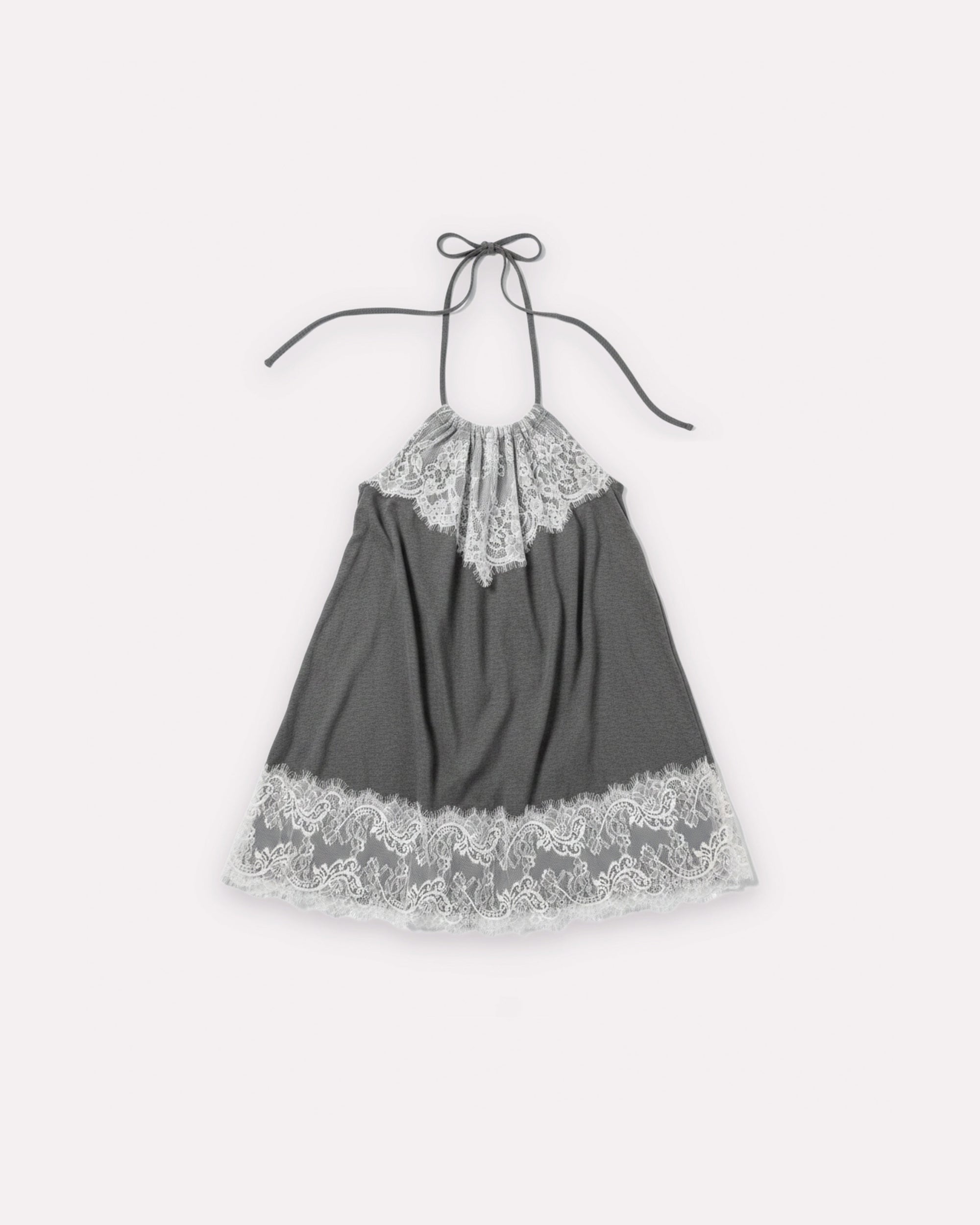 Jersey Lace Halter Dress