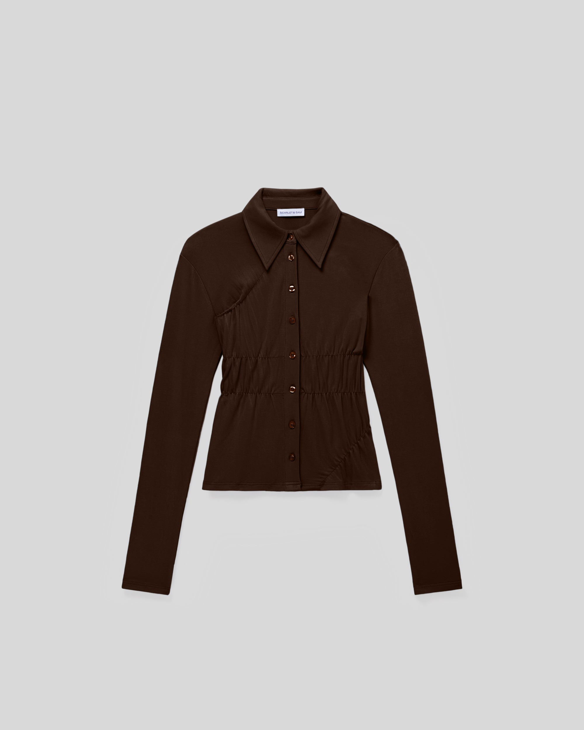 Scrunched Polo - Chocolate