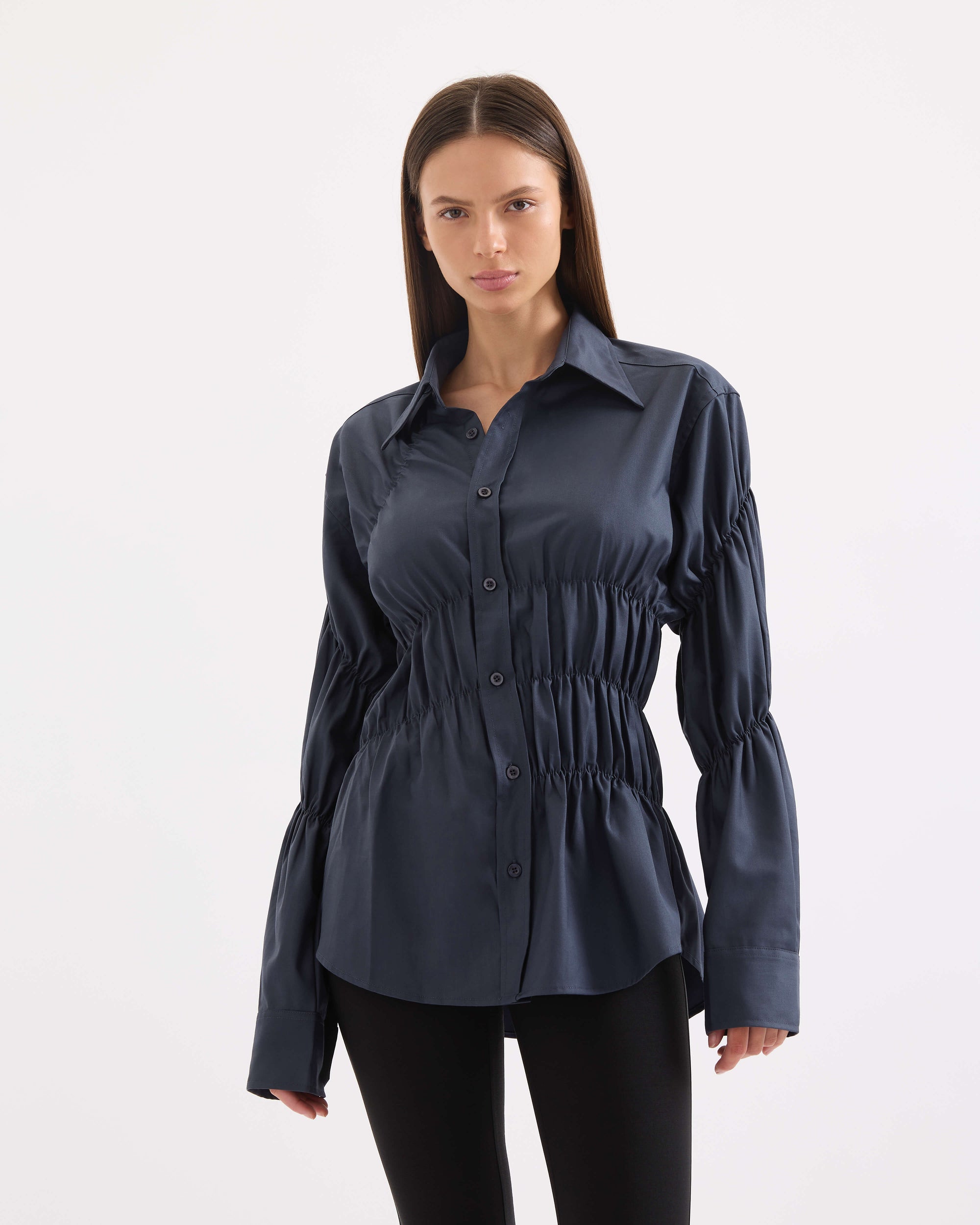 Scrunched Shirt - Charcoal