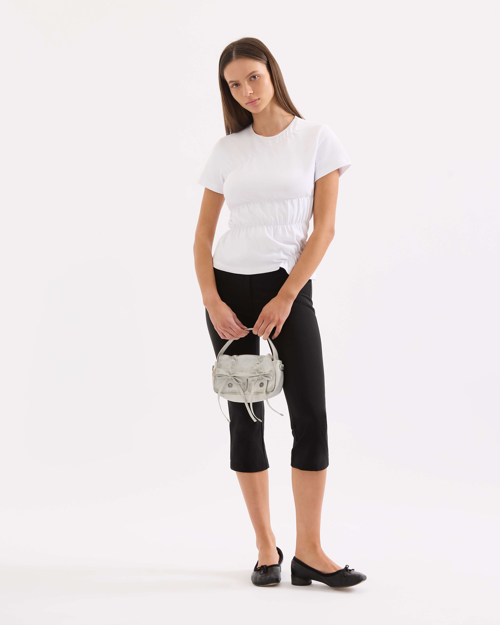 Scrunched Tee - White