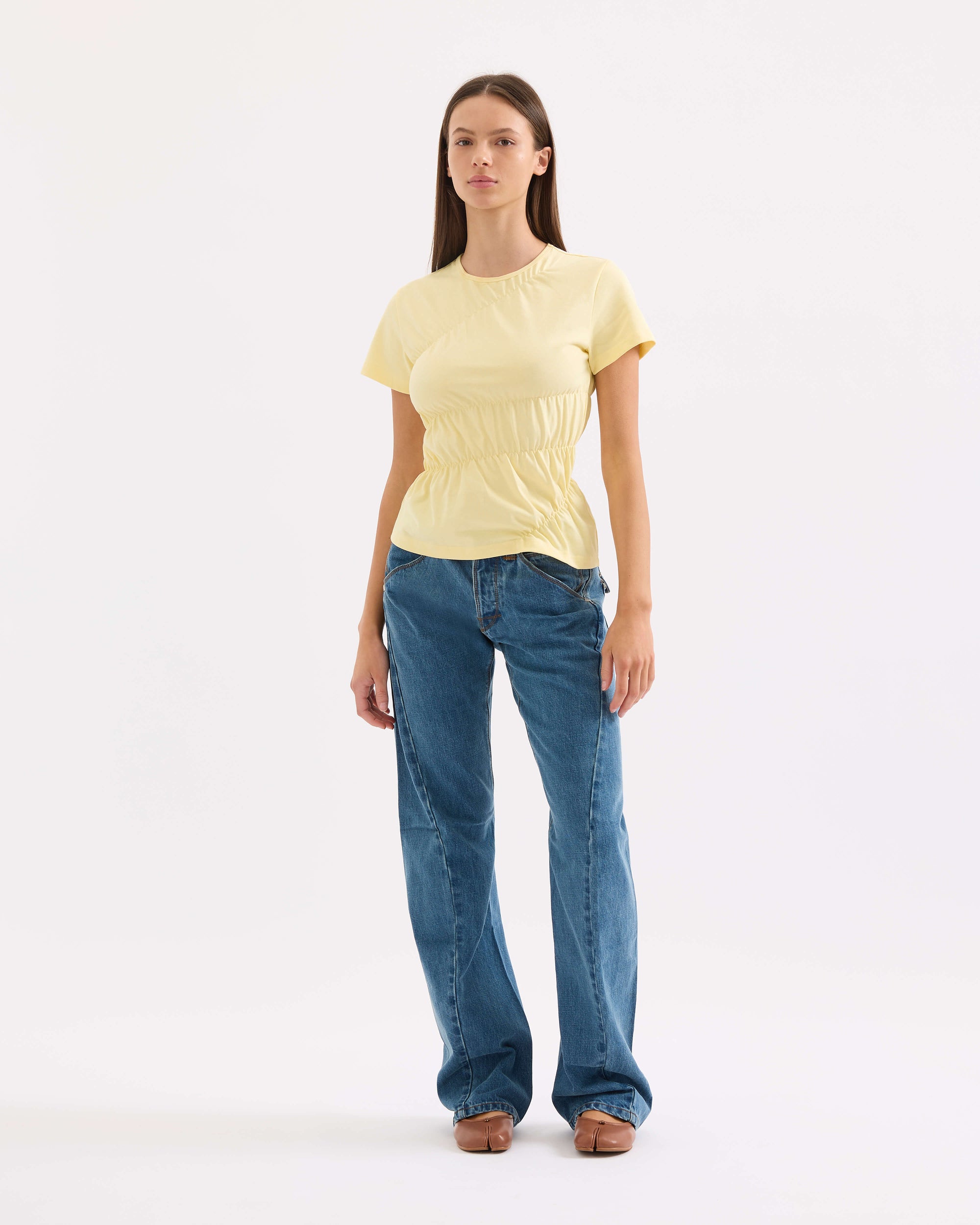Scrunched Tee - Butter