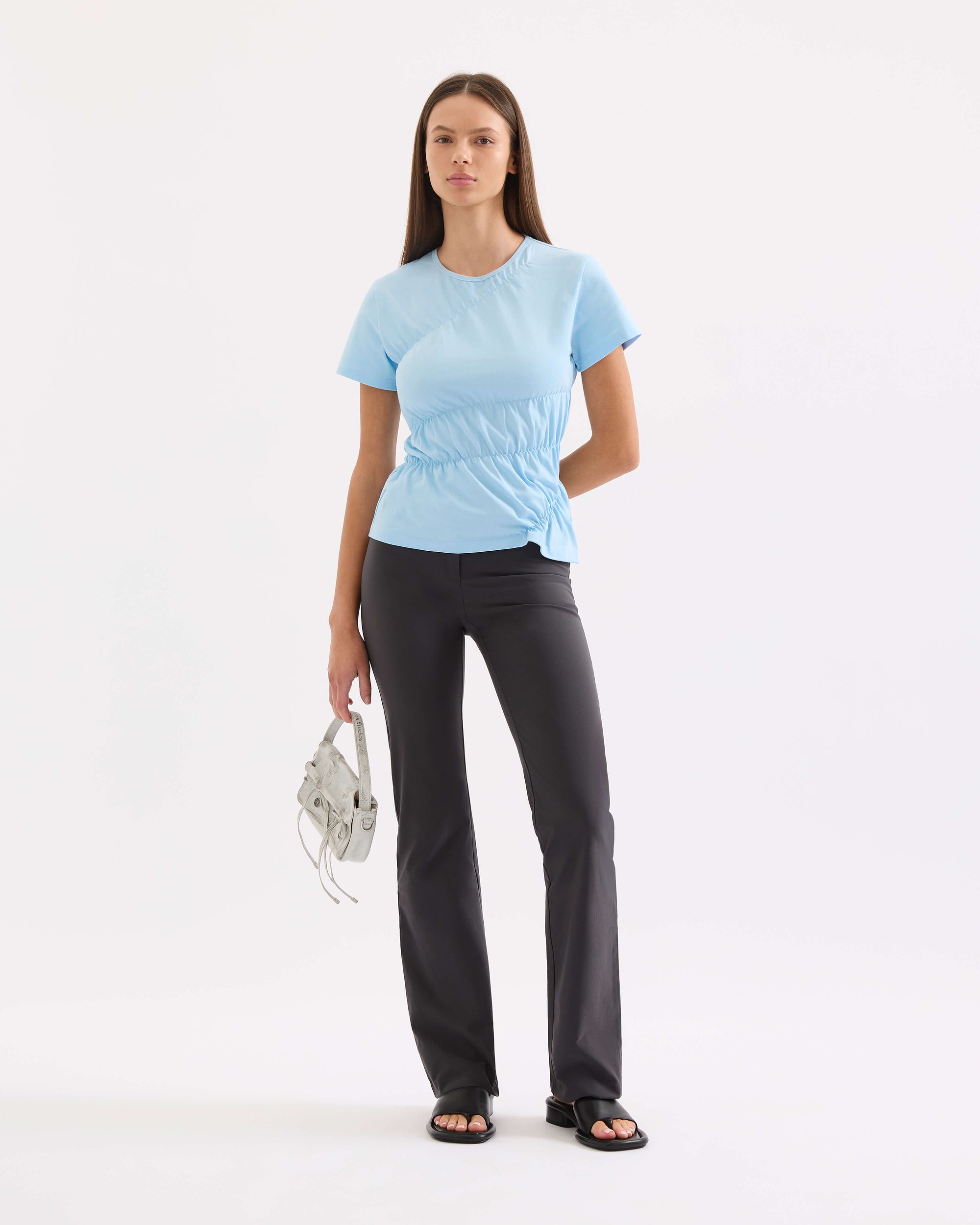 Scrunched Tee - Baby Blue