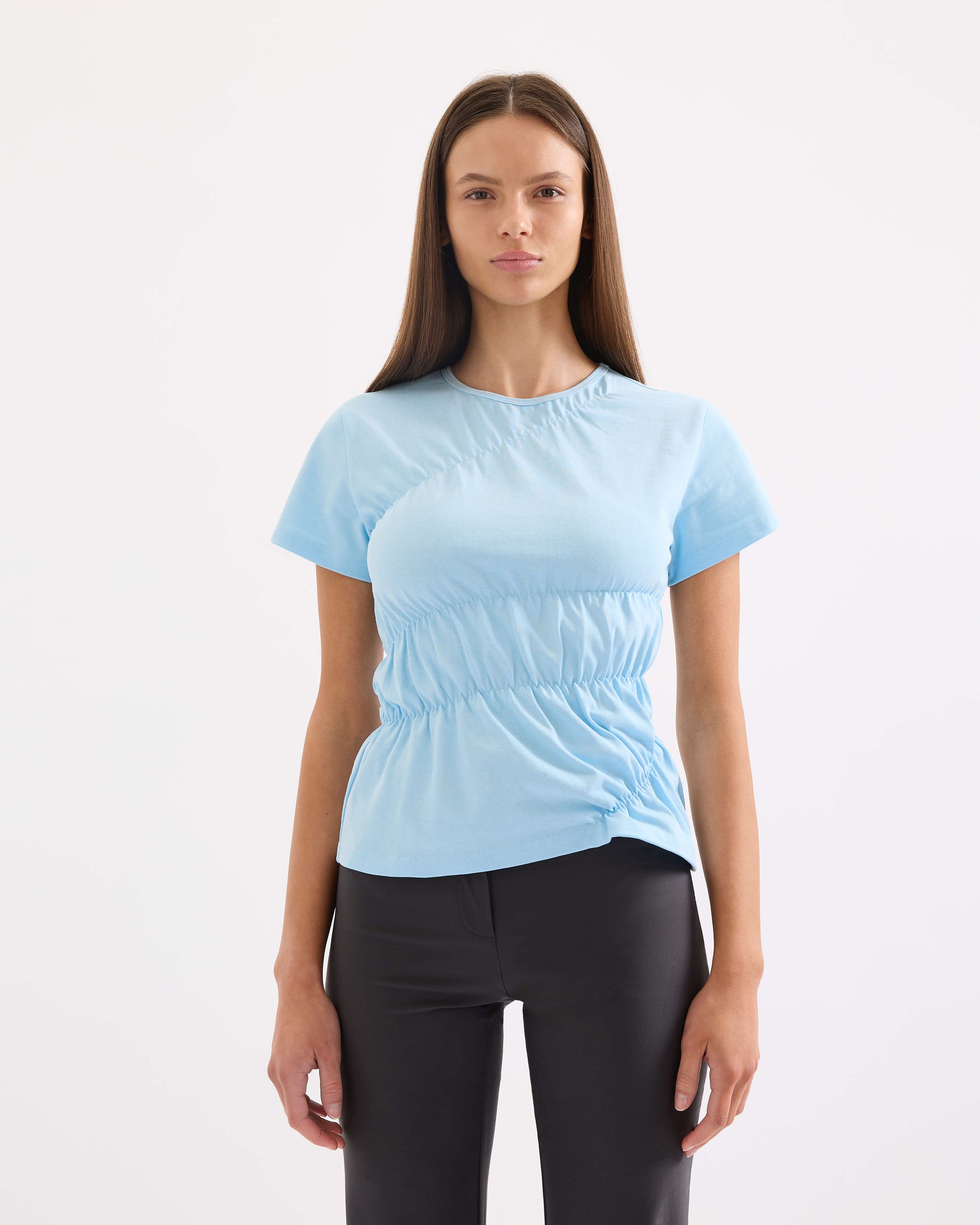 Scrunched Tee - Baby Blue