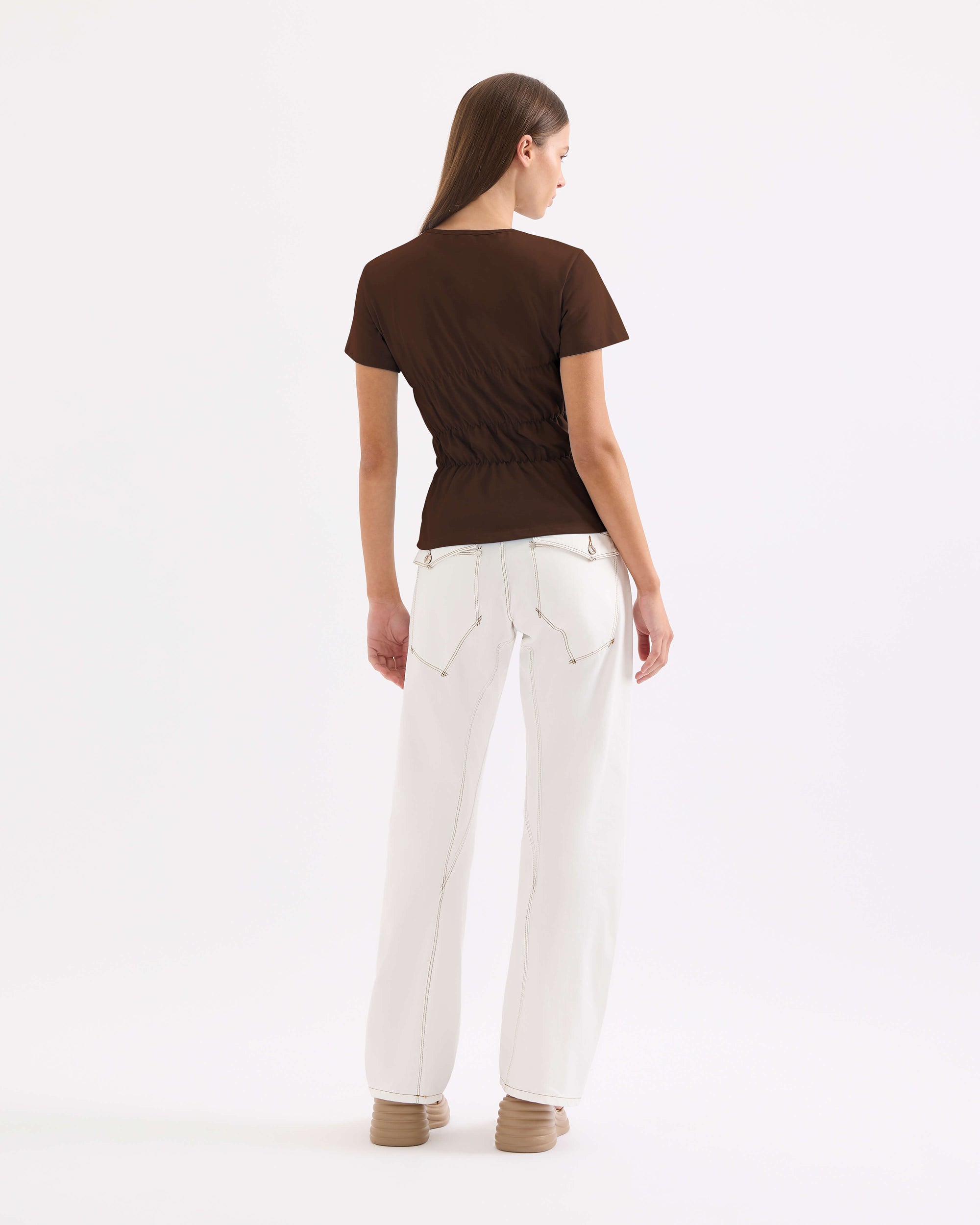 Scrunched Tee - Chocolate