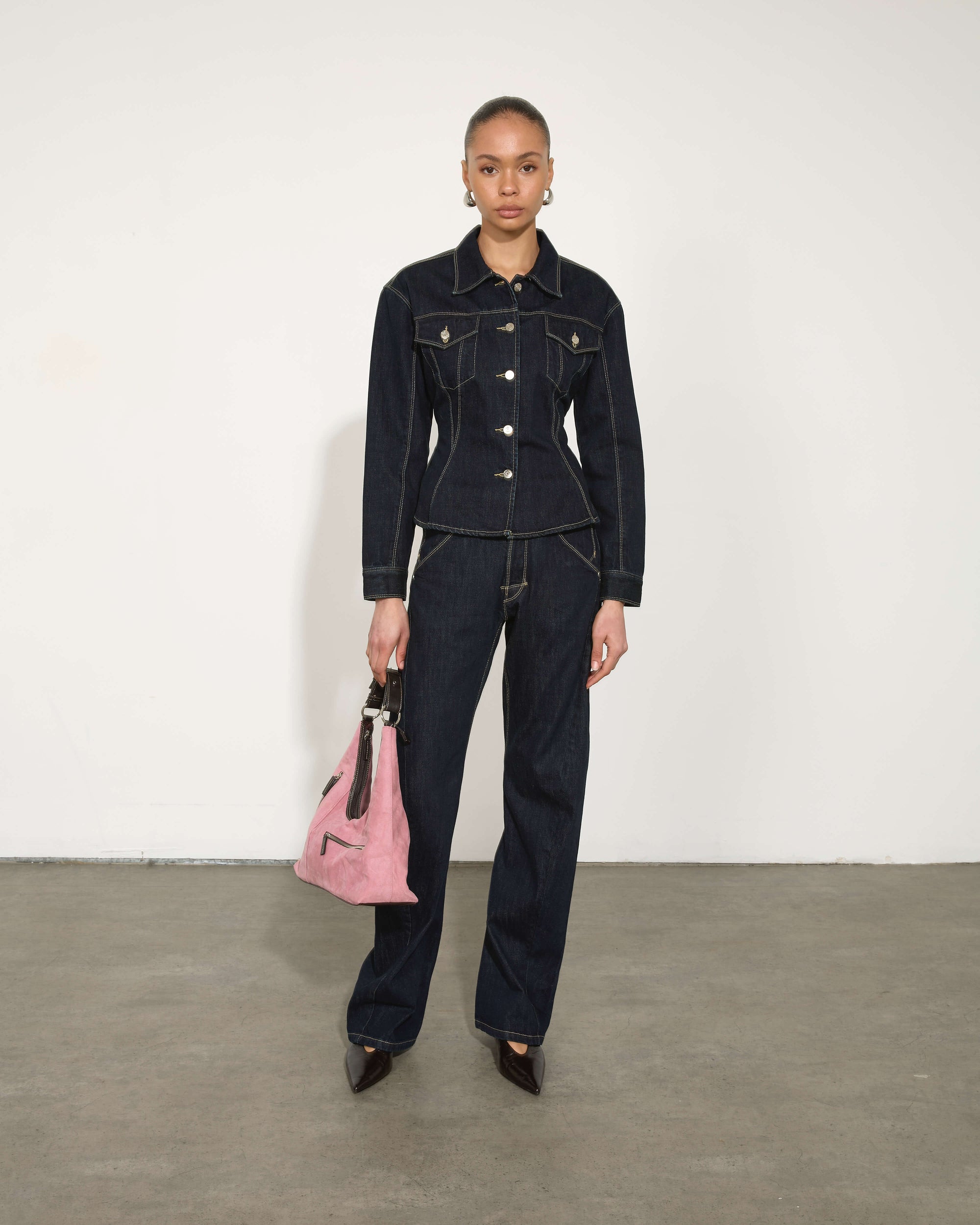 Signature Belted Denim Jacket