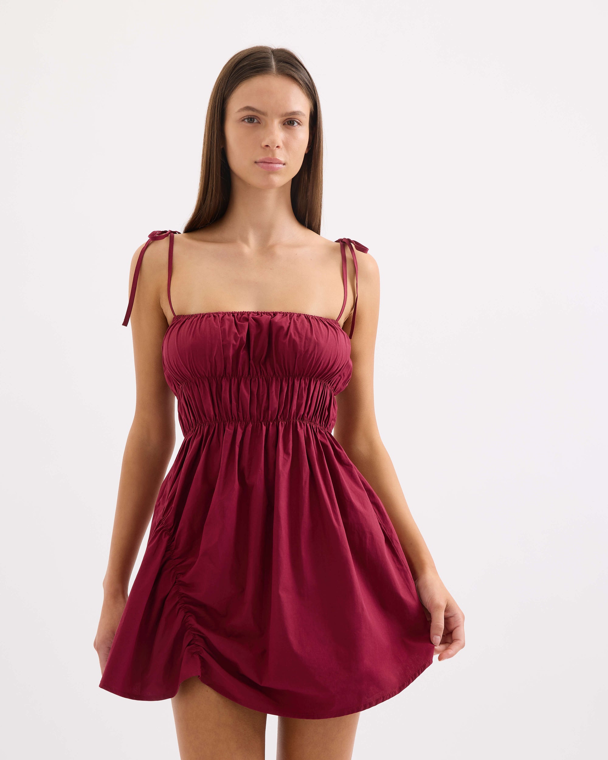 Scrunched Dress - Plum