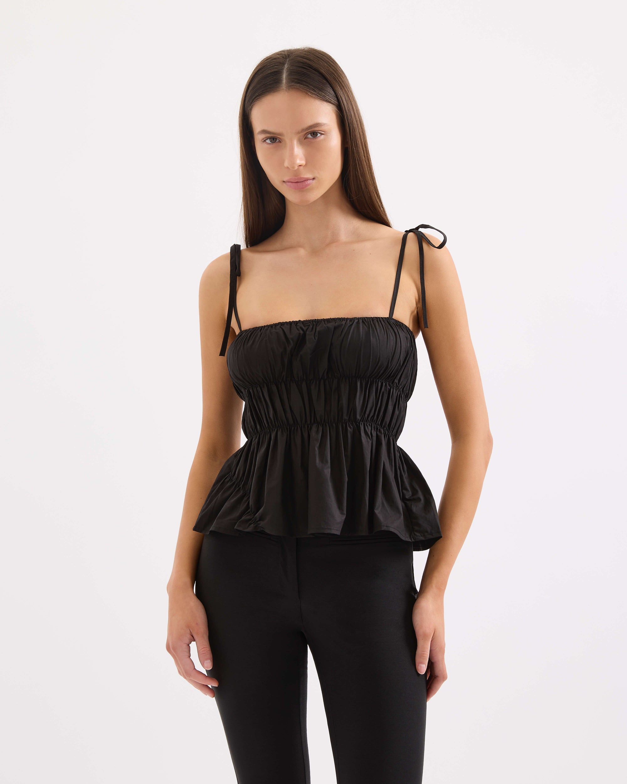 Scrunched Tank - Black