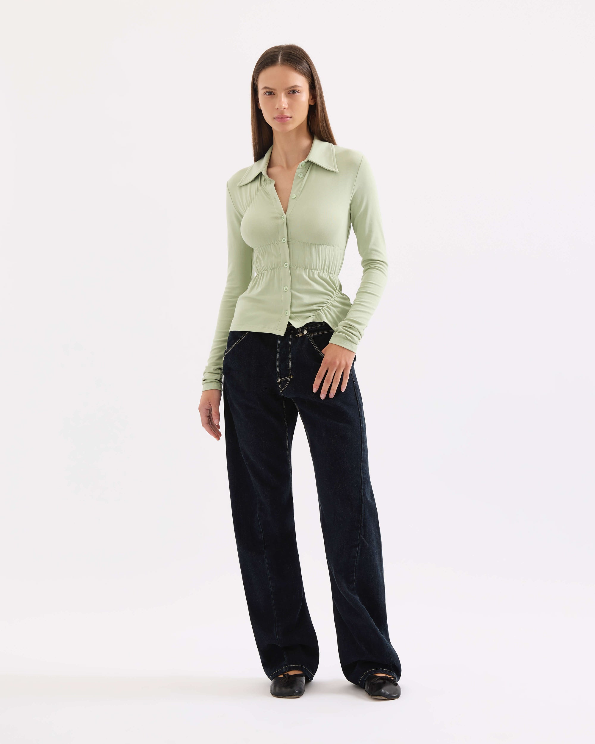 Scrunched Polo - Kiwi