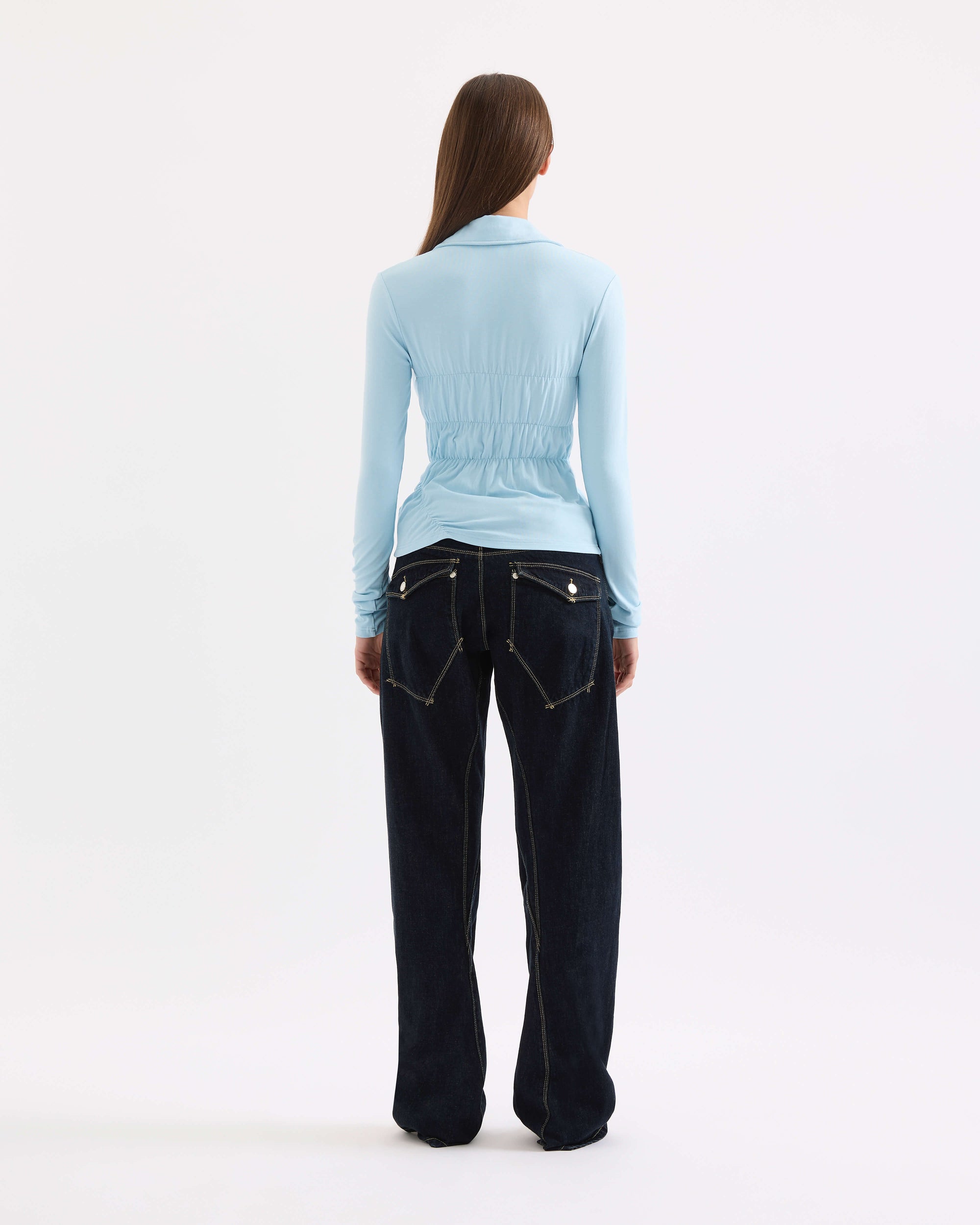Scrunched Polo - Baby Blue