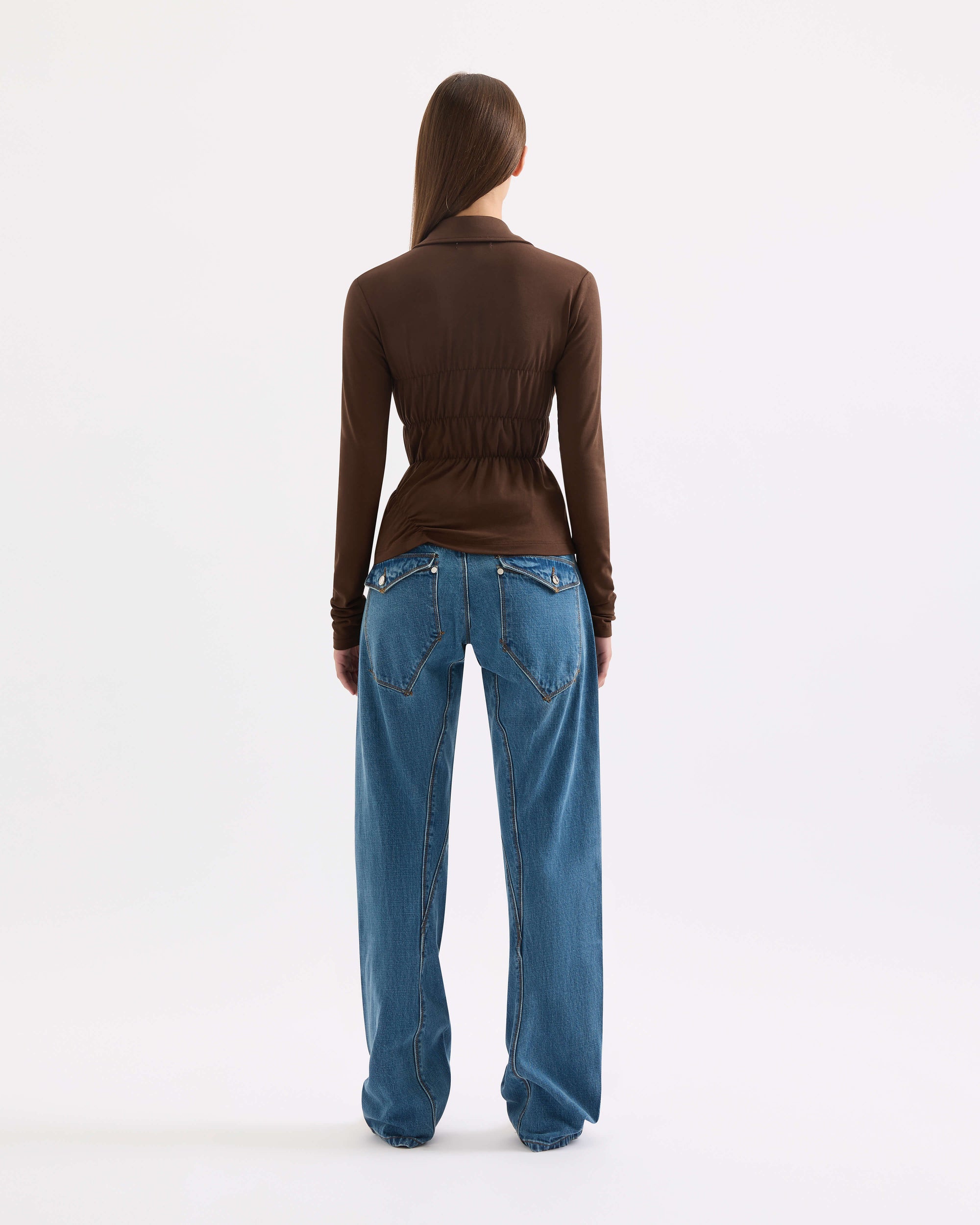 Scrunched Polo - Chocolate
