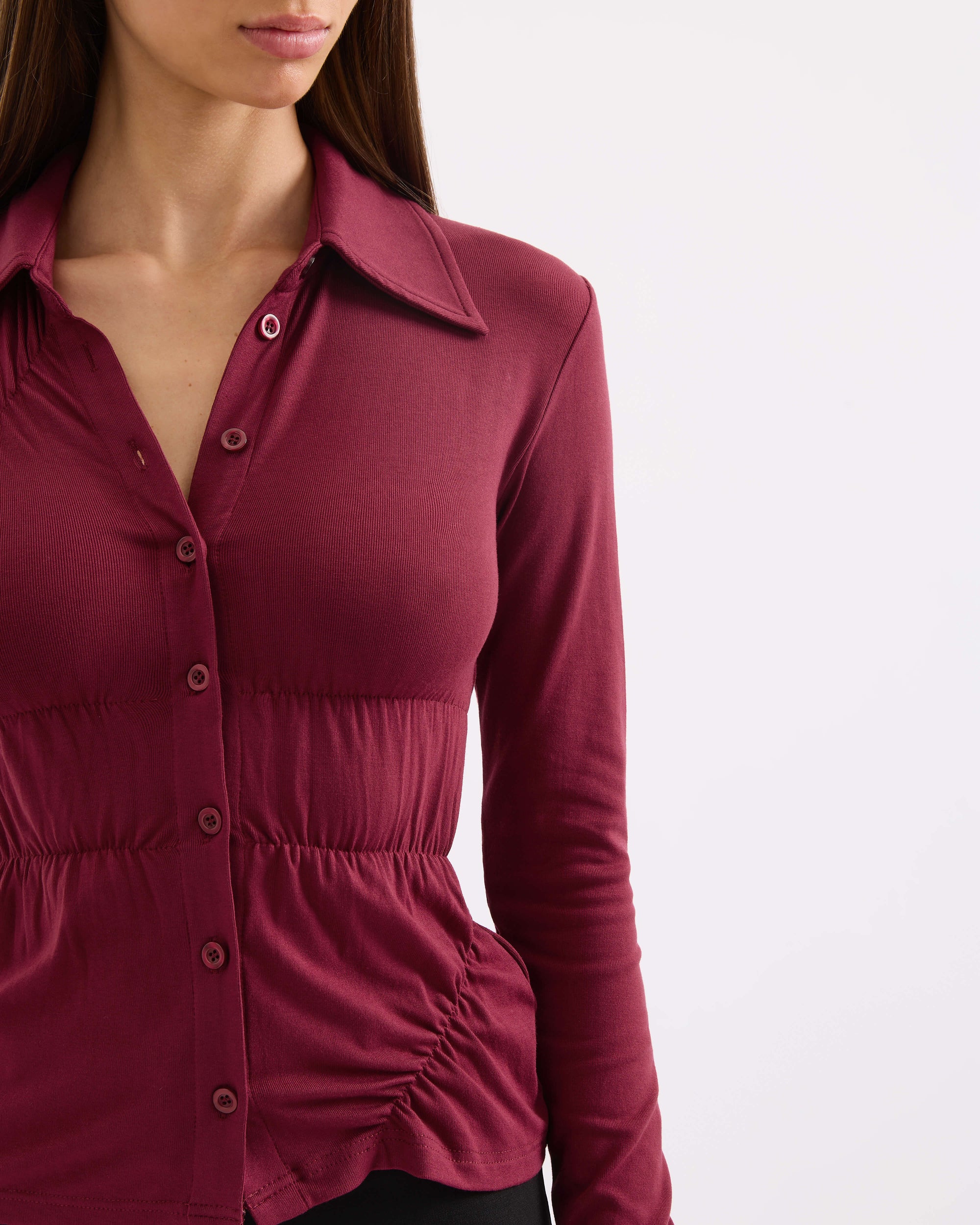 Scrunched Polo - Plum