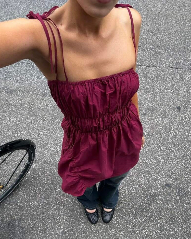 Scrunched Dress - Plum