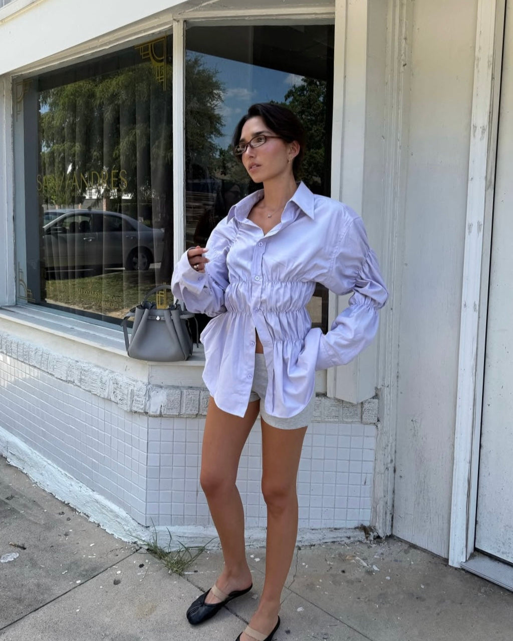 Scrunched Shirt - Lilac