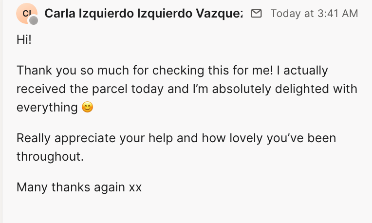Customer feedback for Scarlet & Sam