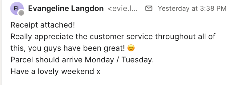 Customer feedback for Scarlet & Sam