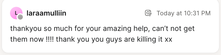 Customer feedback for Scarlet & Sam