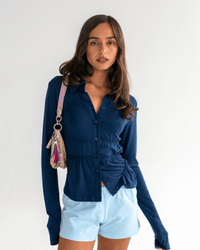 Scrunched Polo - Navy