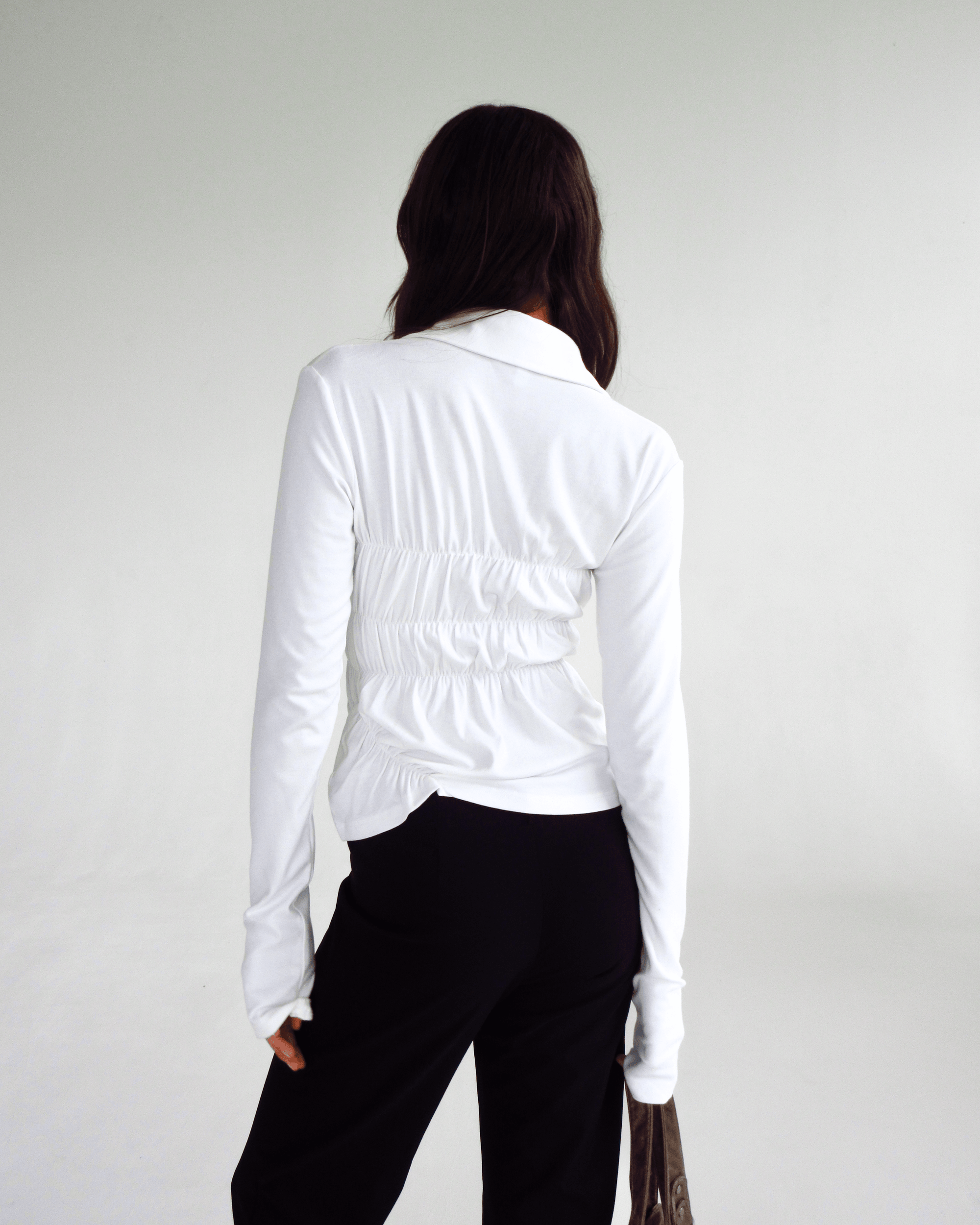 Scrunched Polo - White