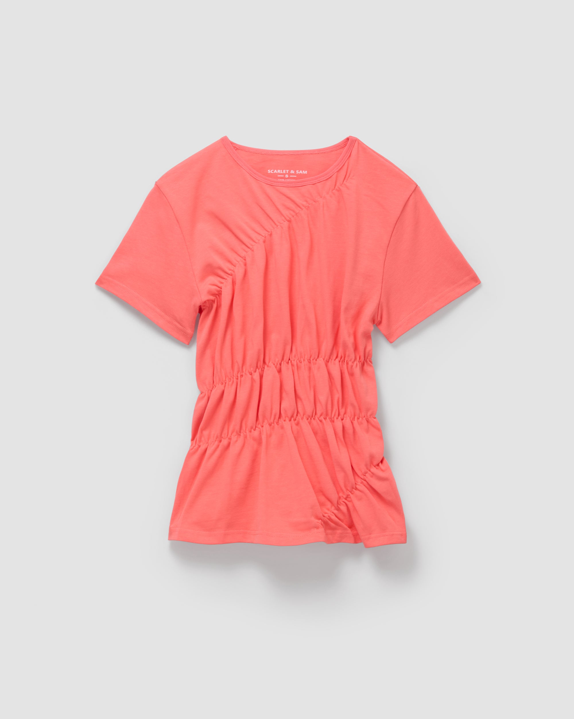 Scrunched Tee - Coral