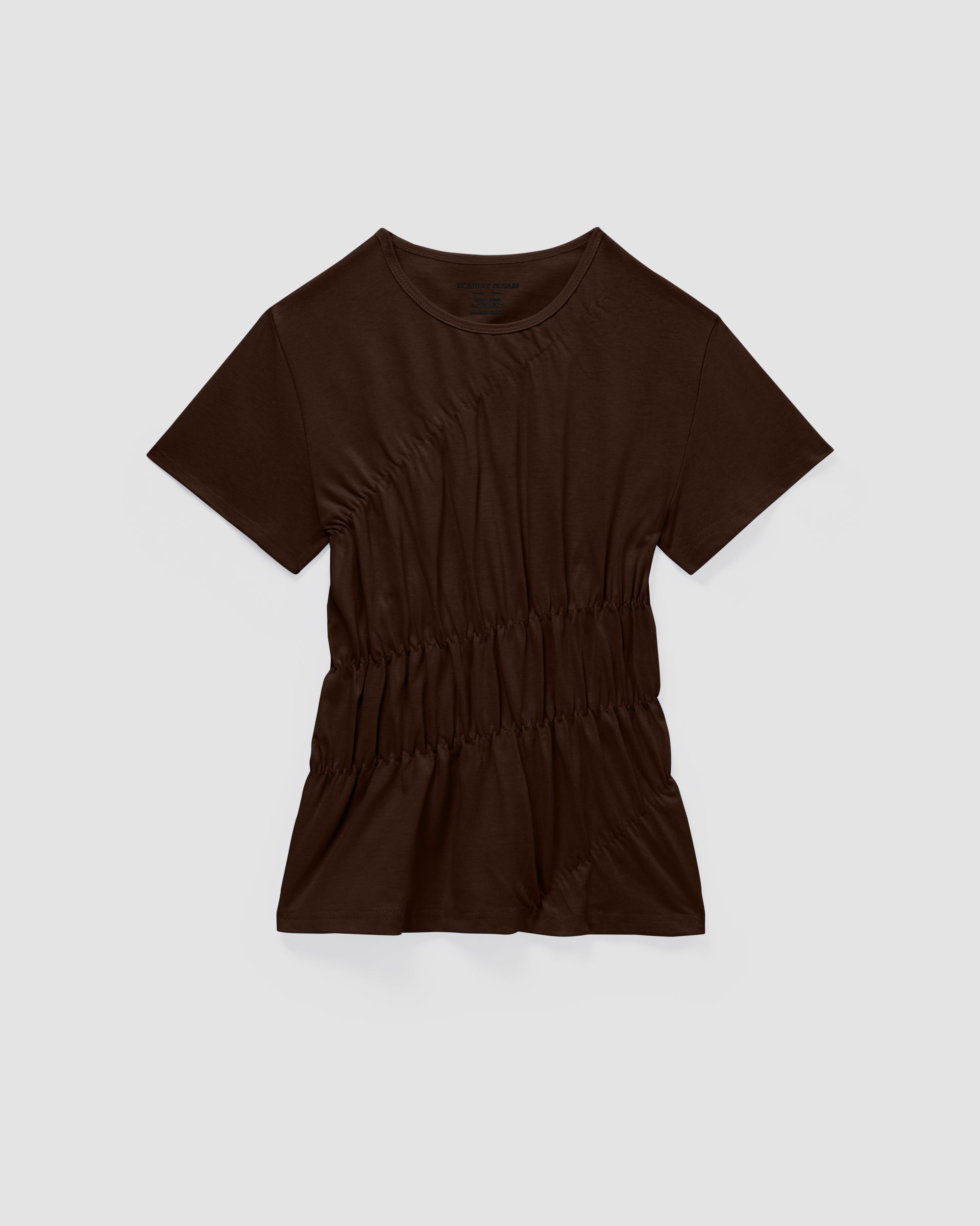 Scrunched Tee - Chocolate