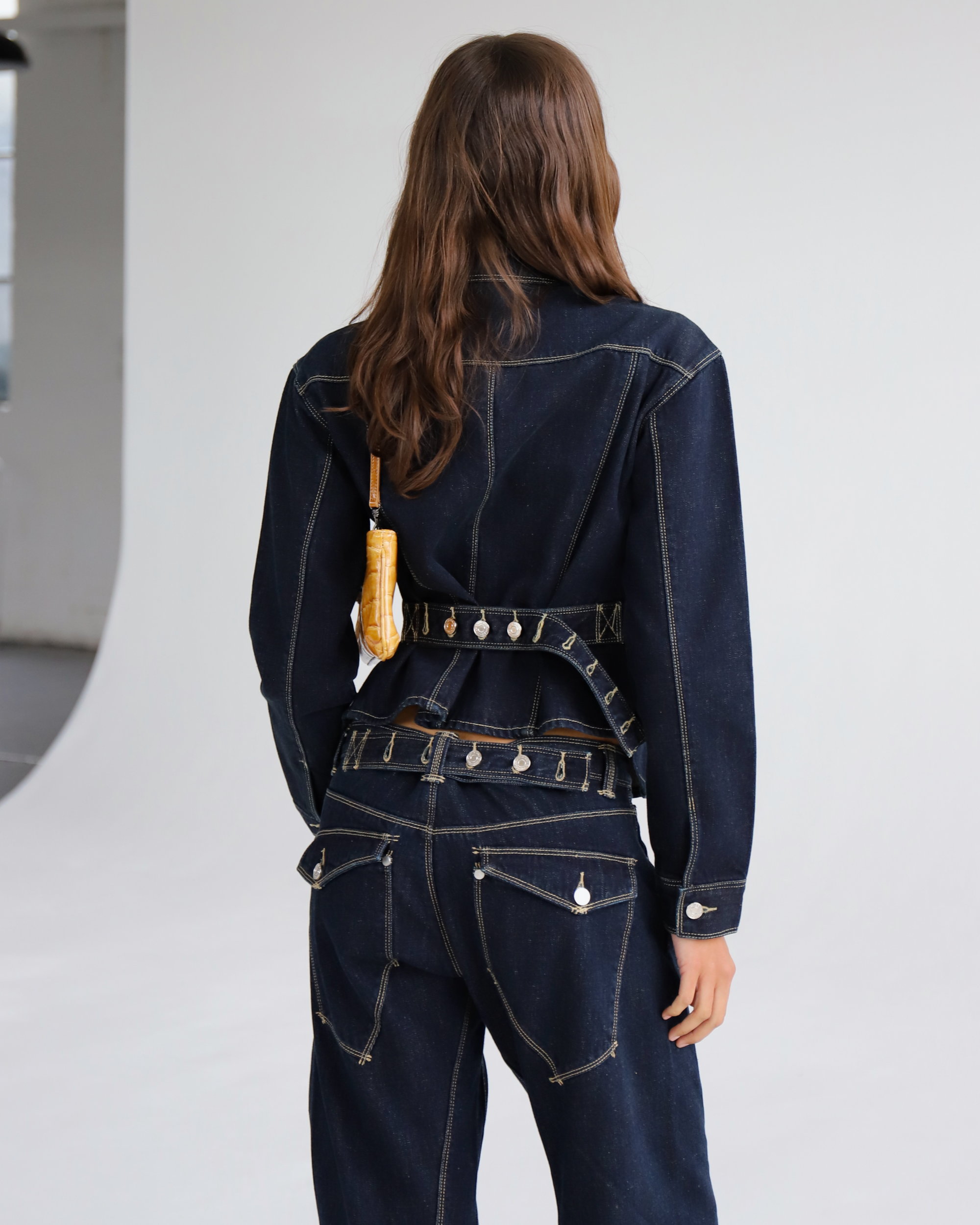 Signature Belted Denim Jacket - Indigo