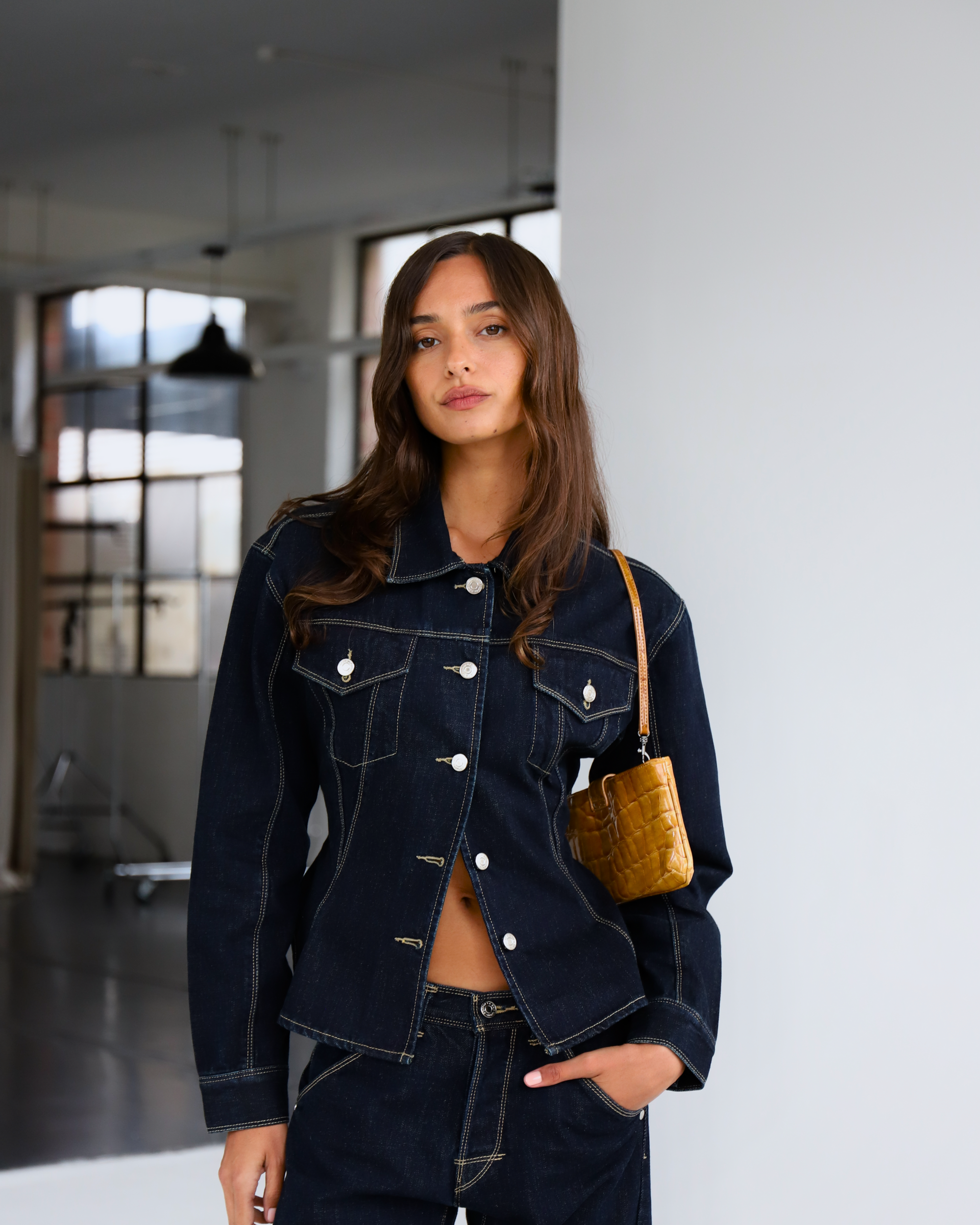 Signature Belted Denim Jacket - Indigo