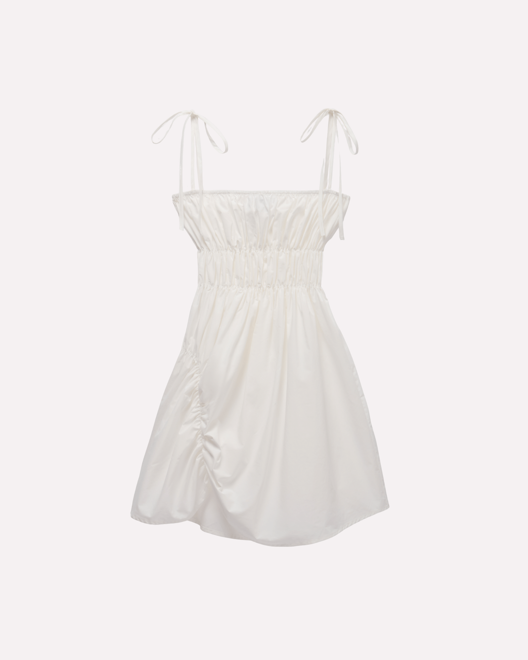 Scrunched Dress - White