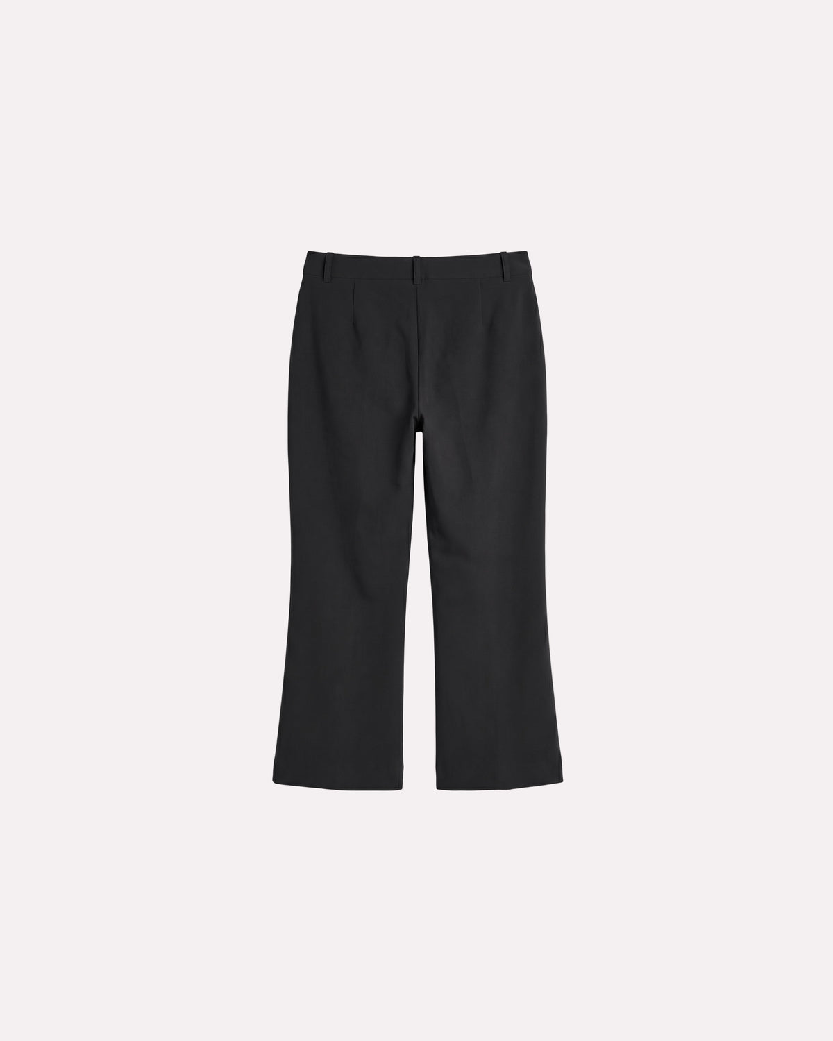 Black Capsule Straight Leg Capri, back view, laid flat.
