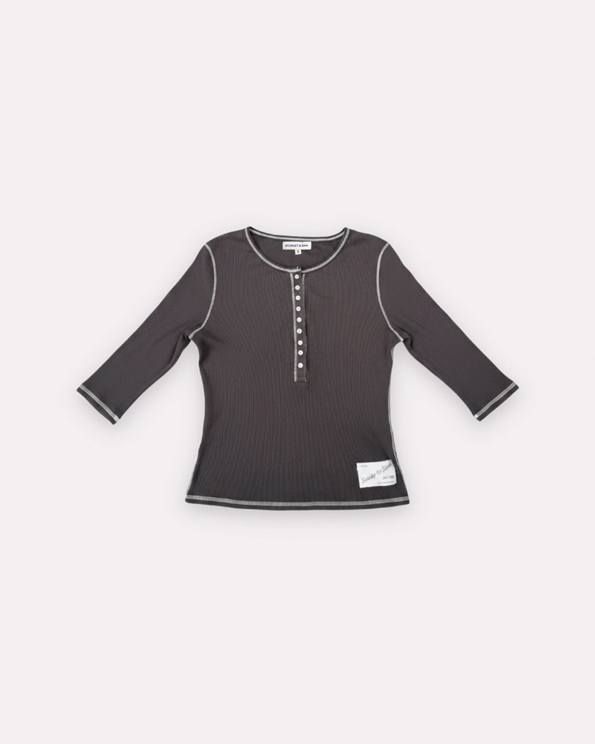 Henley Rib 1/2 Sleeve